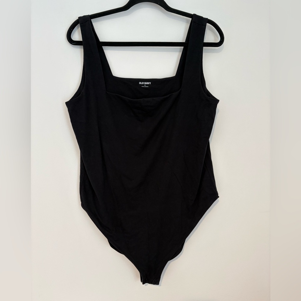 Old Navy Women’s Black Square Neck Tank Top Bodysuit Size 2X Basic Classic